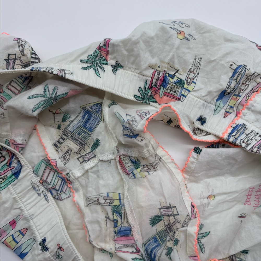 Victoria's Secret White Printed‎ Beach/Surf Scene Lounge Shorts, L - Picture 11 of 12